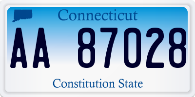 CT license plate AA87028