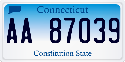 CT license plate AA87039
