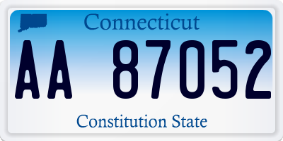 CT license plate AA87052