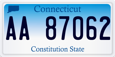 CT license plate AA87062