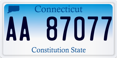 CT license plate AA87077