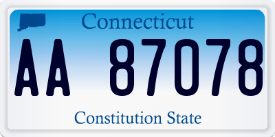 CT license plate AA87078