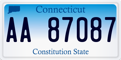 CT license plate AA87087