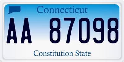 CT license plate AA87098