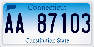 CT license plate AA87103