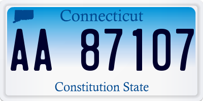 CT license plate AA87107