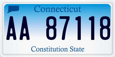 CT license plate AA87118