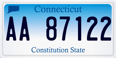 CT license plate AA87122