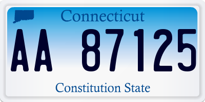 CT license plate AA87125