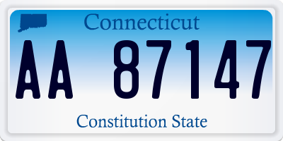 CT license plate AA87147