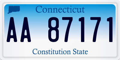 CT license plate AA87171