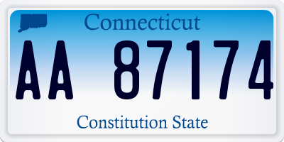CT license plate AA87174