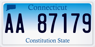 CT license plate AA87179