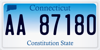CT license plate AA87180