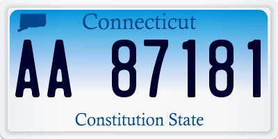 CT license plate AA87181