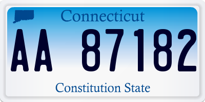 CT license plate AA87182