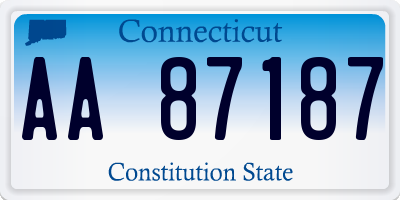 CT license plate AA87187