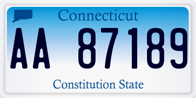 CT license plate AA87189