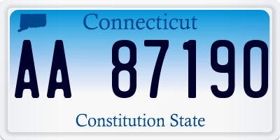 CT license plate AA87190