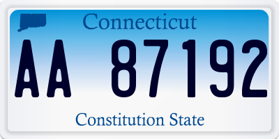 CT license plate AA87192