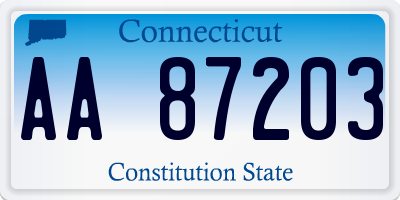 CT license plate AA87203