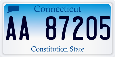 CT license plate AA87205