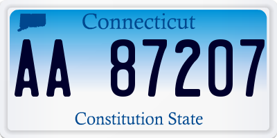 CT license plate AA87207