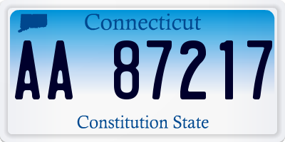 CT license plate AA87217