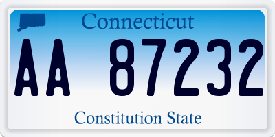 CT license plate AA87232