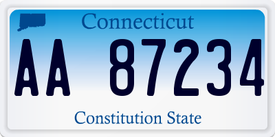 CT license plate AA87234