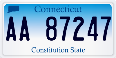 CT license plate AA87247