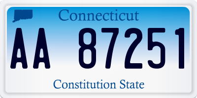 CT license plate AA87251