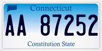 CT license plate AA87252