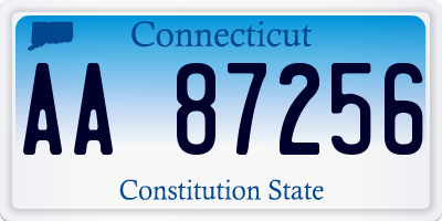 CT license plate AA87256