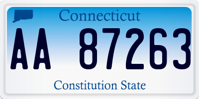 CT license plate AA87263