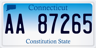 CT license plate AA87265