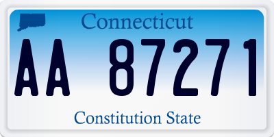 CT license plate AA87271