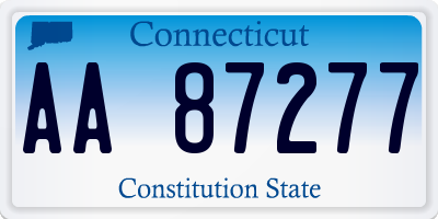 CT license plate AA87277