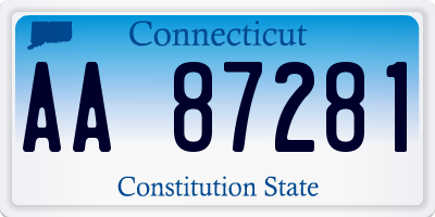 CT license plate AA87281