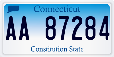 CT license plate AA87284