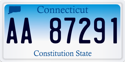 CT license plate AA87291