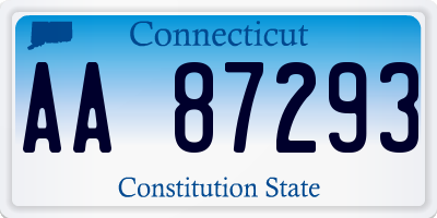 CT license plate AA87293