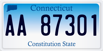 CT license plate AA87301