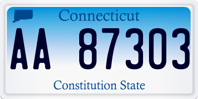CT license plate AA87303