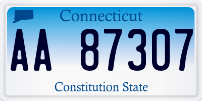 CT license plate AA87307