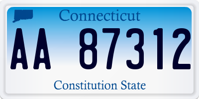 CT license plate AA87312