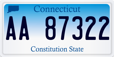 CT license plate AA87322