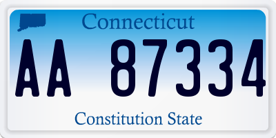 CT license plate AA87334