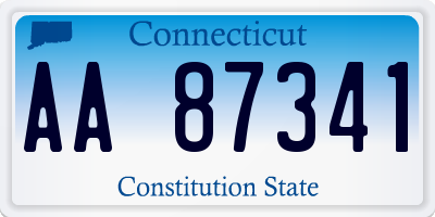 CT license plate AA87341