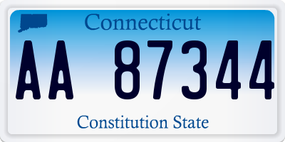 CT license plate AA87344